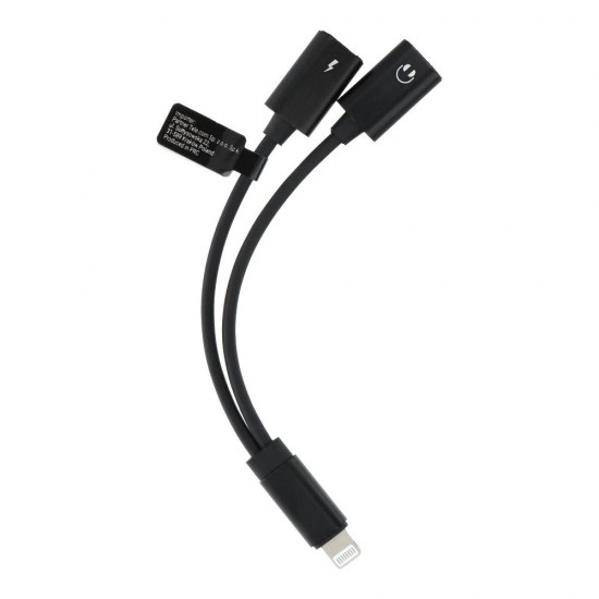 Skyfone S1-070923 Adapter HF/Audio+Charging For iPhone 8-pin Black Адаптер