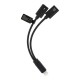Skyfone S1-070923 Adapter HF/Audio+Charging For iPhone 8-pin Black Адаптер