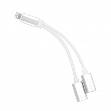 Skyfone S1-070925 Adapter HF/Audio+Charging For iPhone 8-pin Silver Адаптер