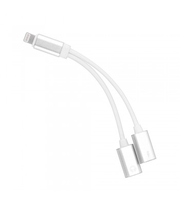 Skyfone S1-070925 Adapter HF/Audio+Charging For iPhone 8-pin Silver Адаптер