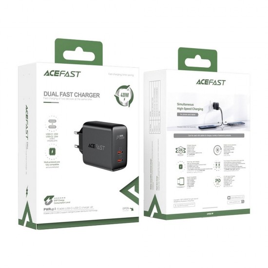 Acefast A9 PD40W Black Зарядно