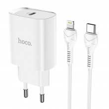 Hoco N14 Smart Charging Single Port PD20W Set White Зарядно