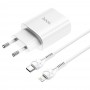 Hoco N14 Smart Charging Single Port PD20W Set White Зарядно