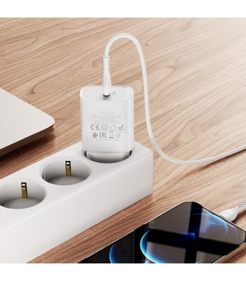 Hoco N14 Smart Charging Single Port PD20W Set White Зарядно
