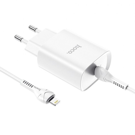 Hoco N14 Smart Charging Single Port PD20W Set White Зарядно