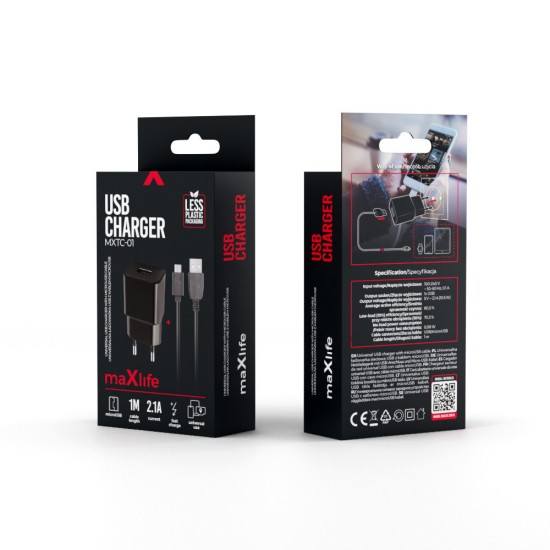 Зарядни - Maxlife MXTC-01 + Micro Black Зарядно