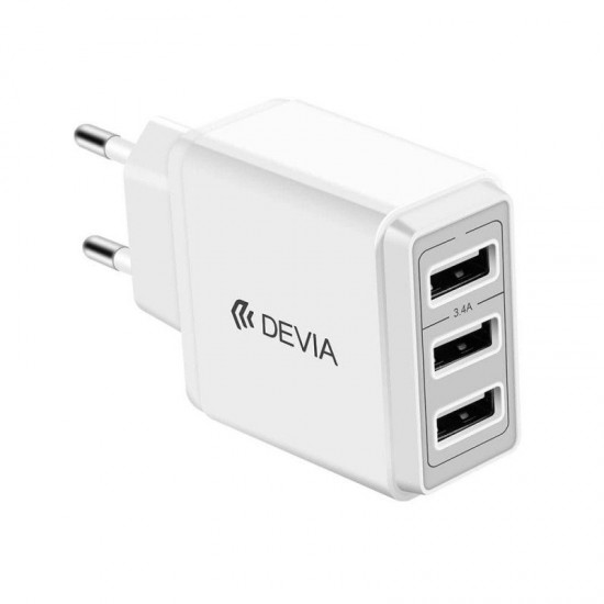 Devia 320460 DV0369 Smart Series 3USB White Зарядно