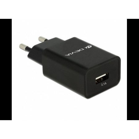 Devia 300196 DV0088 Smart Charger (EU, 10.5W) For Android & iOS Black Зарядно