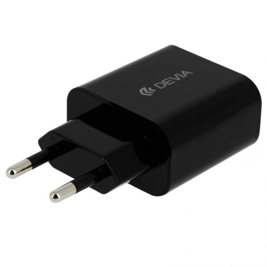 Devia 300196 DV0088 Smart Charger (EU, 10.5W) For Android & iOS Black Зарядно