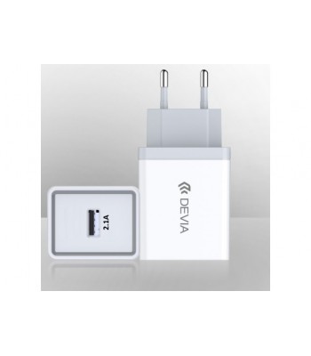 Devia 300189 DV0089 Smart Charger (EU, 10.5W) For Android & iOS White Зарядно