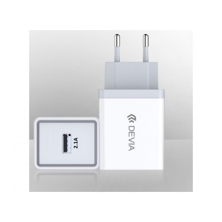Devia 300189 DV0089 Smart Charger (EU, 10.5W) For Android & iOS White Зарядно