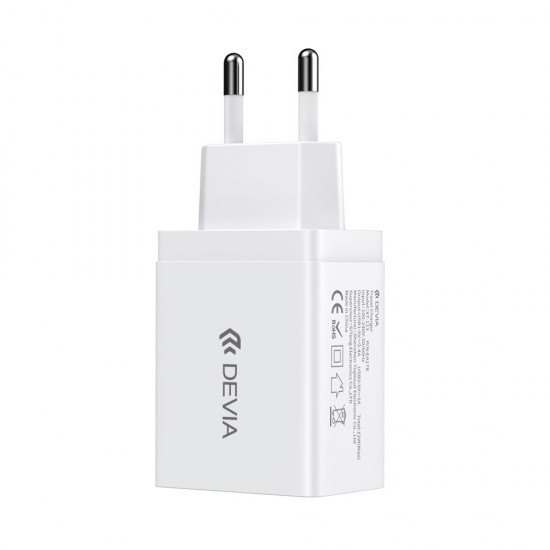 Devia 329593 DV00238 Smart Series 2USB EU 2,4A White Зарядно