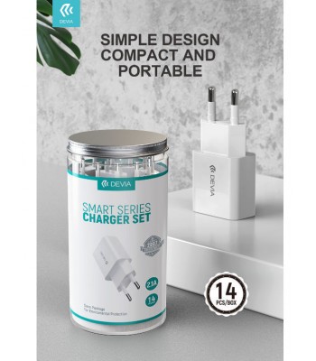 Devia Smart Series Charger Set 5V, 2.1A White dv0104 Зарядно