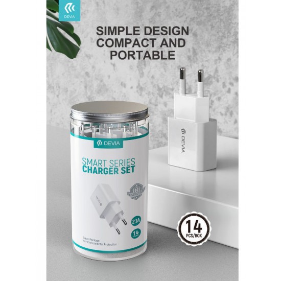 Devia Smart Series Charger Set 5V, 2.1A White dv0104 Зарядно