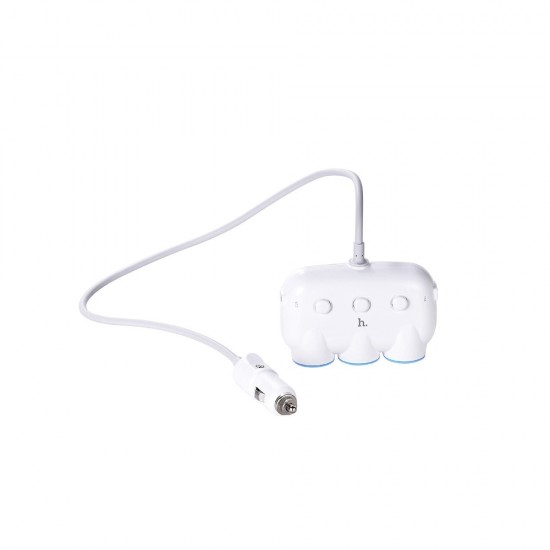 Hoco C1 Three In One Car Charger White Зарядно
