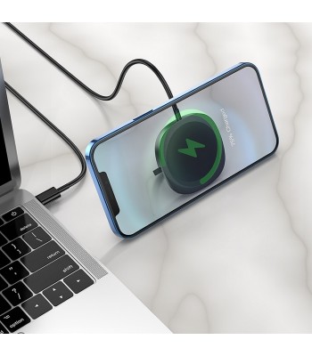 Hoco CW35 Core Magnetic Holder Wireless Fast Black Зарядно