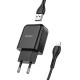 Hoco N2 Vigour Single Port Lightning Black Зарядно