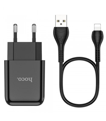 Hoco N2 Vigour Single Port Lightning Black Зарядно