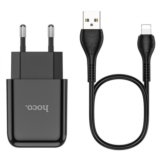 Hoco N2 Vigour Single Port Lightning Black Зарядно