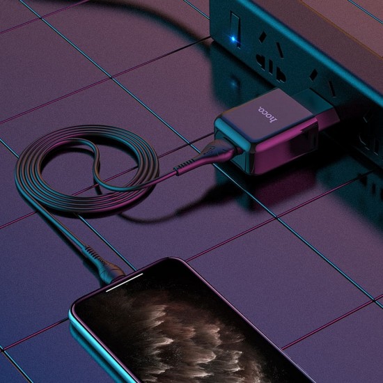 Hoco N2 Vigour Single Port Lightning Black Зарядно