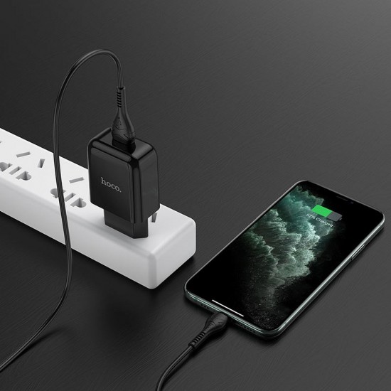 Hoco N2 Vigour Single Port Lightning Black Зарядно