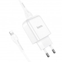 Hoco N2 Vigour Single Port Lightning White Зарядно