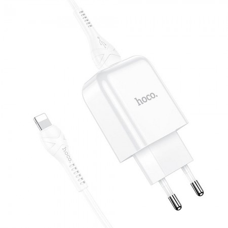 Hoco N2 Vigour Single Port Lightning White Зарядно
