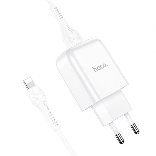 Hoco N2 Vigour Single Port Lightning White Зарядно