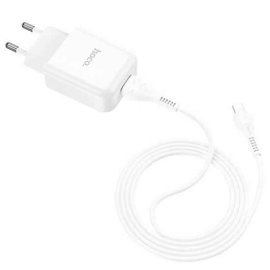 Hoco N2 Vigour Single Port Lightning White Зарядно