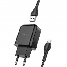 Hoco N2 Vigour Single Port Micro Black Зарядно Hoco N2 Vigour Single Port Micro Black Зарядно