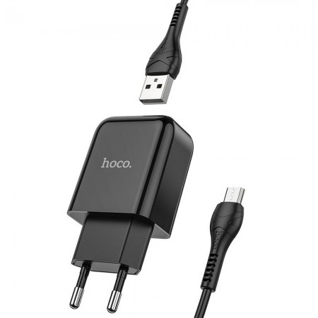 Hoco N2 Vigour Single Port Micro Black Зарядно