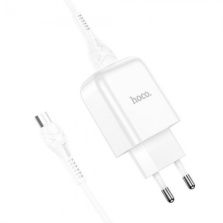 Hoco N2 Vigour Single Port Micro White Зарядно