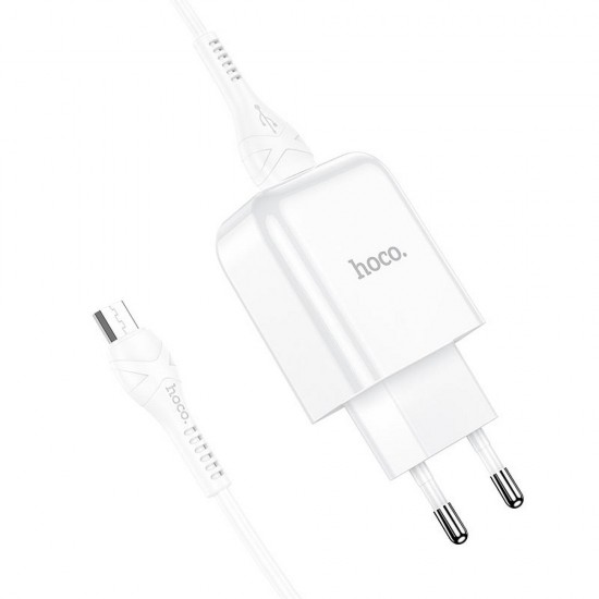 Hoco N2 Vigour Single Port Micro White Зарядно