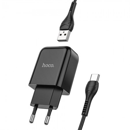 Hoco N2 Vigour Single Port Set Type-C Black Зарядно