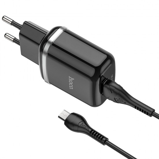 Hoco N3 Special Single Port QC3.0 Set Micro USB Black Зарядно