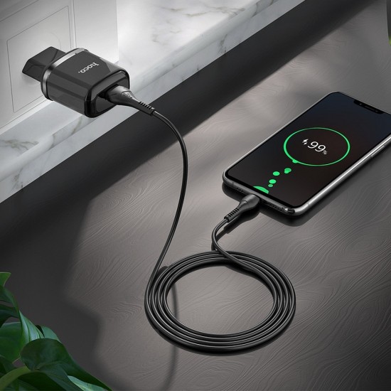 Hoco N3 Special Single Port QC3.0 Set Micro USB Black Зарядно