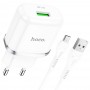 Hoco N3 Special Single Port QC3.0 Set Micro USB White Зарядно Hoco N3 Special Single Port QC3.0 Set Micro USB White Зарядно