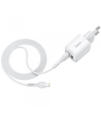 Hoco N8 Briar Dual Port Set Lightning White Зарядно