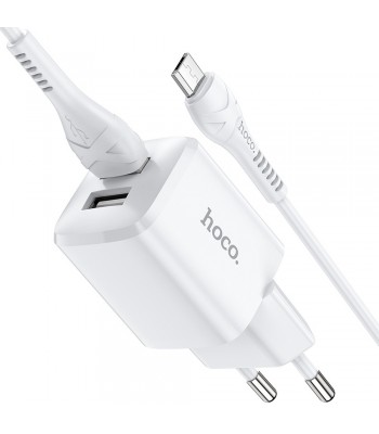 Hoco N8 Briar Dual Port Set Micro USB White Зарядно