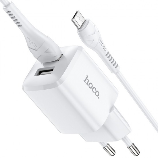 Hoco N8 Briar Dual Port Set Micro USB White Зарядно