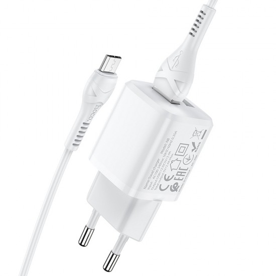 Hoco N8 Briar Dual Port Set Micro USB White Зарядно