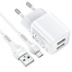 Hoco N8 Briar Dual Port Set Micro USB White Зарядно