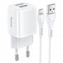 Hoco N8 Briar Dual Port Set Micro USB White Зарядно Hoco N8 Briar Dual Port Set Micro USB White Зарядно