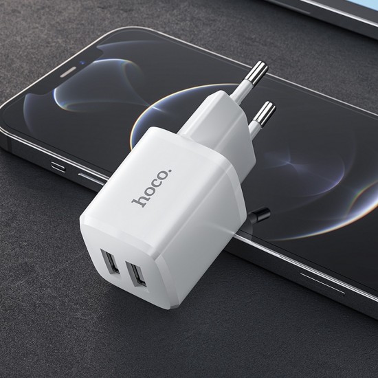 Hoco N8 Briar Dual Port Set Micro USB White Зарядно