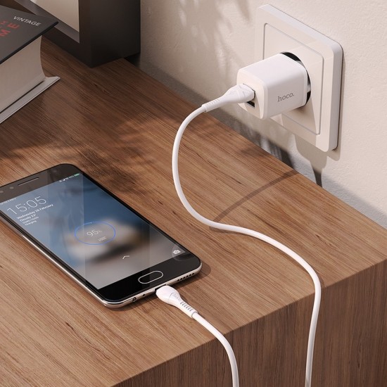 Hoco N8 Briar Dual Port Set Micro USB White Зарядно