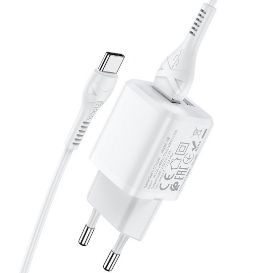 Hoco N8 Briar Dual Port Set Type-C White Зарядно