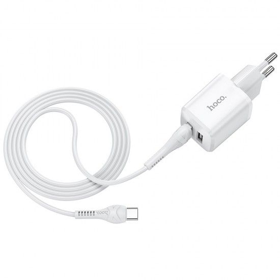 Hoco N8 Briar Dual Port Set Type-C White Зарядно