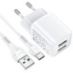 Hoco N8 Briar Dual Port Set Type-C White Зарядно