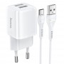 Hoco N8 Briar Dual Port Set Type-C White Зарядно Hoco N8 Briar Dual Port Set Type-C White Зарядно