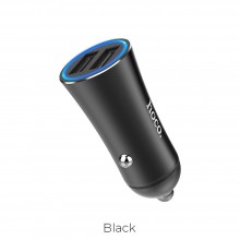 Hoco Z30 Easy Route Dual Port Mini Car Black Зарядно Hoco Z30 Easy Route Dual Port Mini Car Black Зарядно